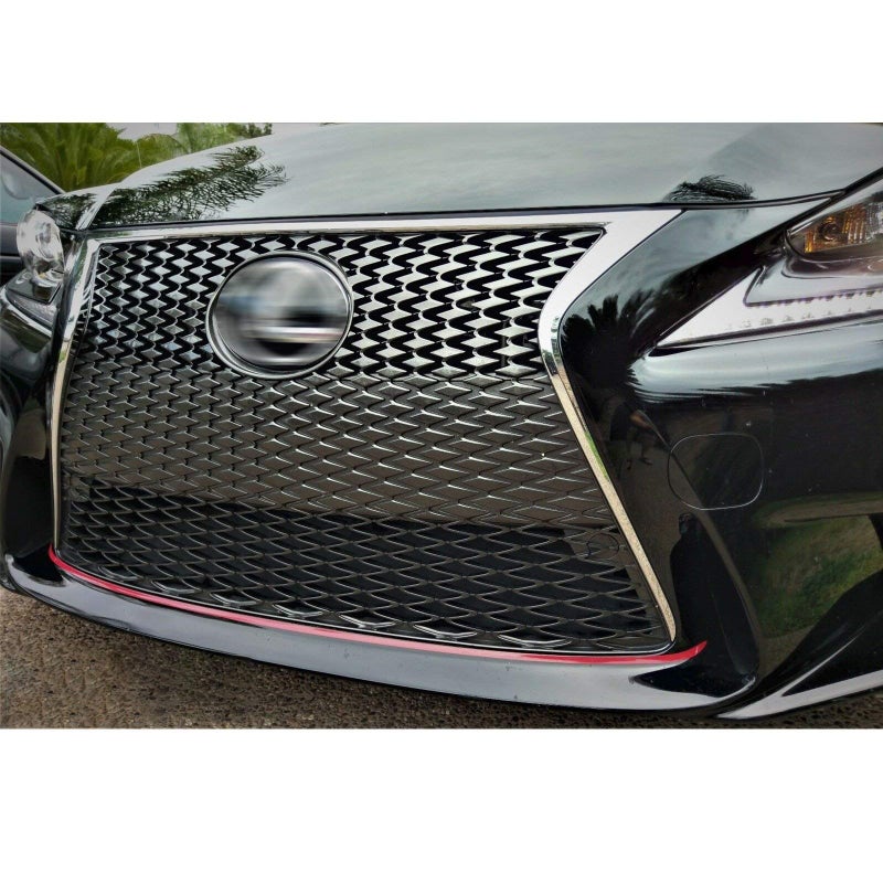 x xotic tech Front Grille Pinstripe Vinyl Sticker Trim, Glossy Red Front Hood Panel Edge Molding Stripe Decal Compatible with Lexus is/is 250/IS 350/IS 200t with F-Sport 2014 2015 2016 2017 - Image 4